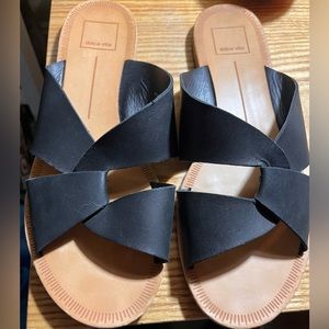 Dolce Vita Derby Black Slip On Sandals Shoes Wm US 10 M